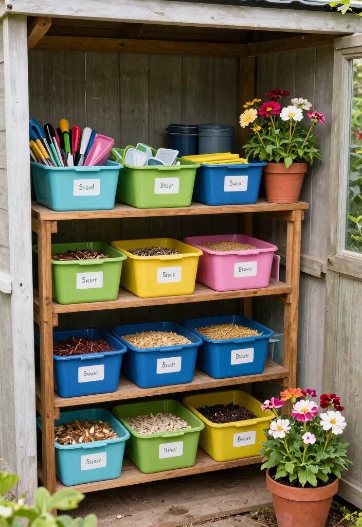 21 Genius Shed Tool Storage Ideas End the Clutter Now 9. Seed and Supply Bins 0