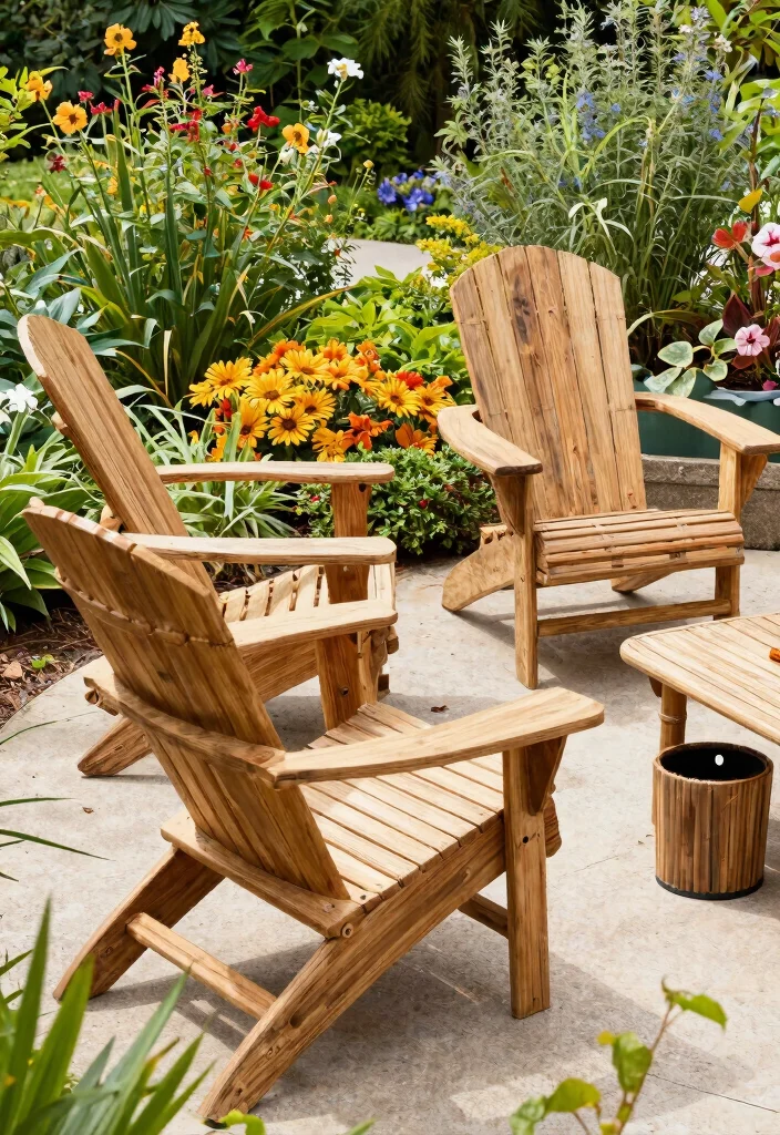 21 Relaxing Adirondack Chair Patio Ideas for Your Backyard 12. Sustainable Materials for Chairs 0