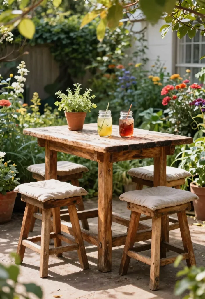 7 Best High Top Bistro Table Set Options for Entertaining 1. Rustic Wooden High Top Bistro Table Set 0