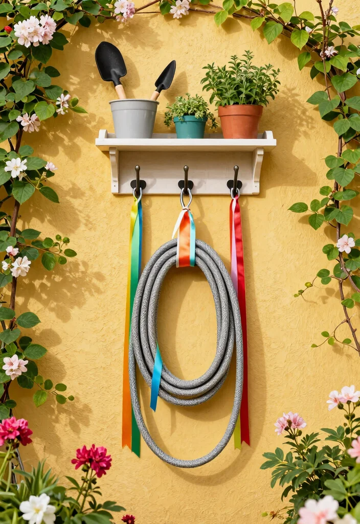 7 DIY Hose Reel Post Ideas for Gardens Without Walls 6. Hanging Hose Storage 0