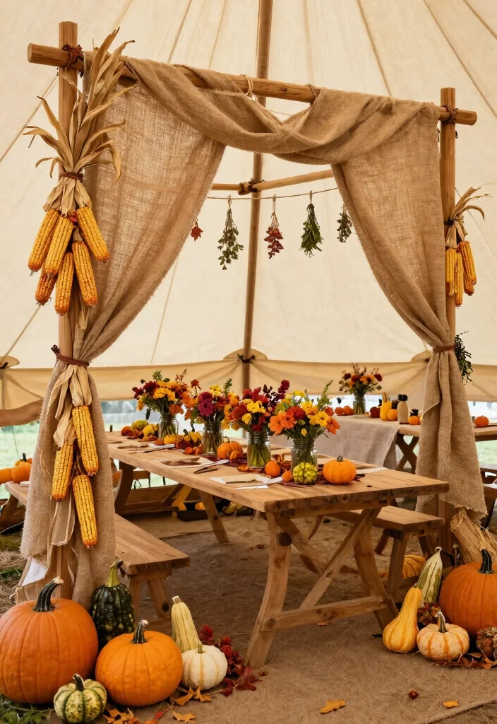 7 Unique Medieval Canopy Tent Ideas for Themed Parties 5. The Bounty of the Harvest Canopy 0