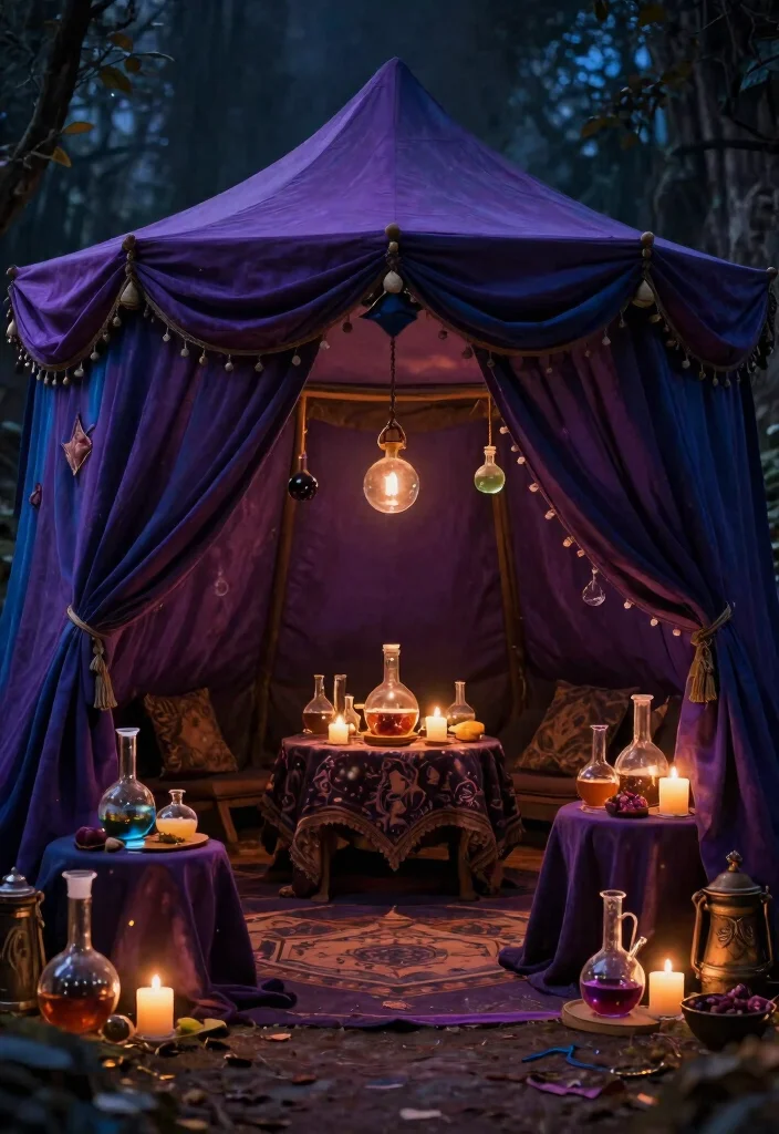 7 Unique Medieval Canopy Tent Ideas for Themed Parties 6. The Mystic Alchemist Canopy 0