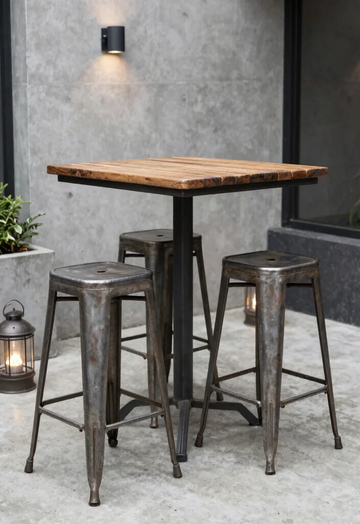 9 Chic High Top Patio Bistro Set Designs for Modern Outdoor Dining 3 9 Chic High Top Patio Bistro Set Designs for Modern Outdoor Dining 3. Sleek Industrial Style 0