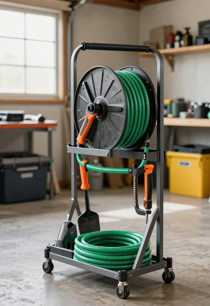 9 Practical Air Hose Reel Mounting Ideas for Garages 4. Multi Functional Tool Rack 0