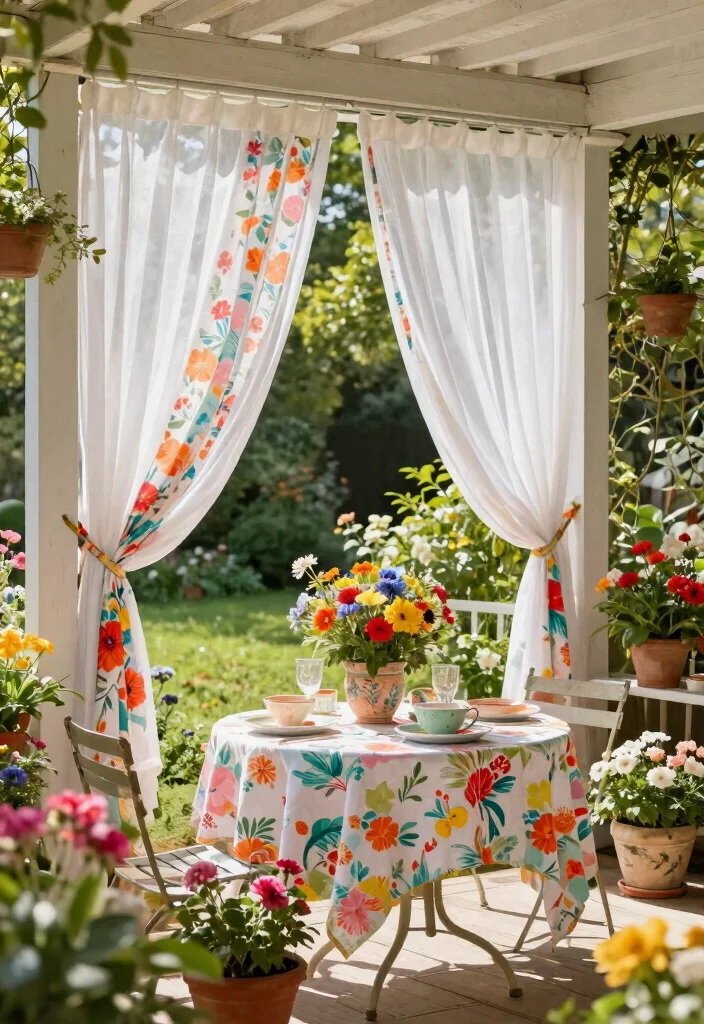 9 Stylish Outdoor Curtain Tie Back Ideas for Porches 2 9 Stylish Outdoor Curtain Tie Back Ideas for Porches 2. Floral Fabric Tie Backs 0