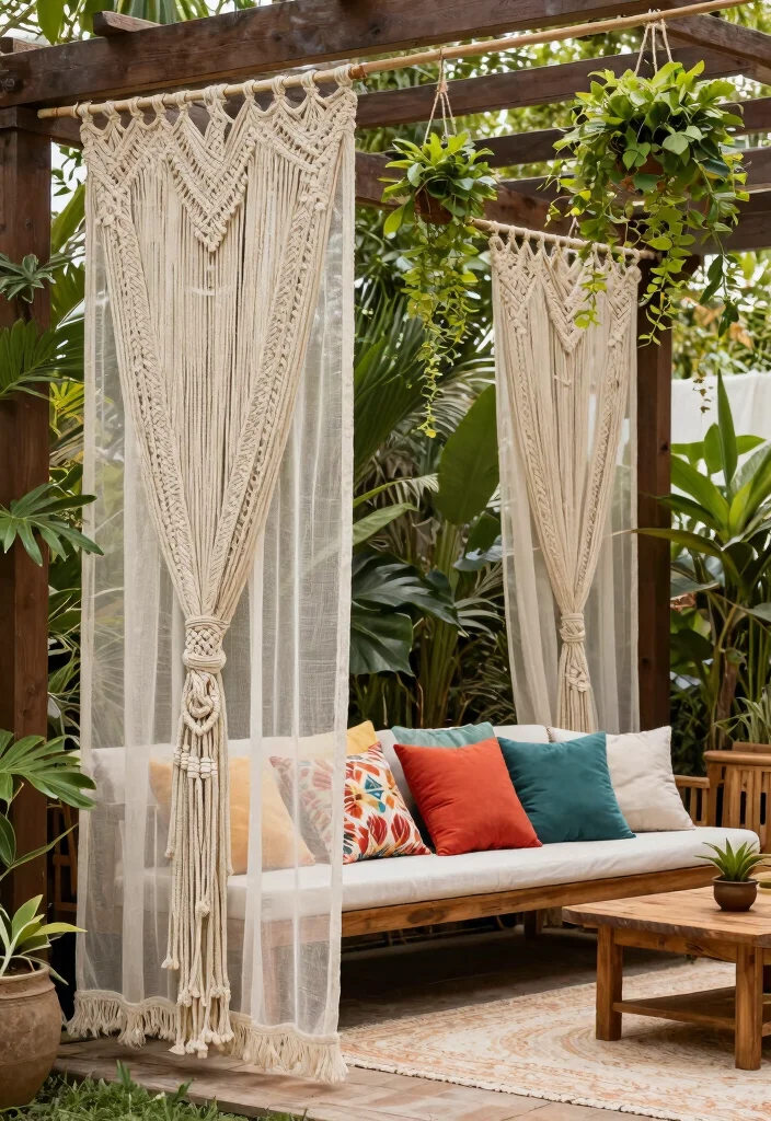 9 Stylish Outdoor Curtain Tie Back Ideas for Porches 4 9 Stylish Outdoor Curtain Tie Back Ideas for Porches 4. Macram Tie Backs 0