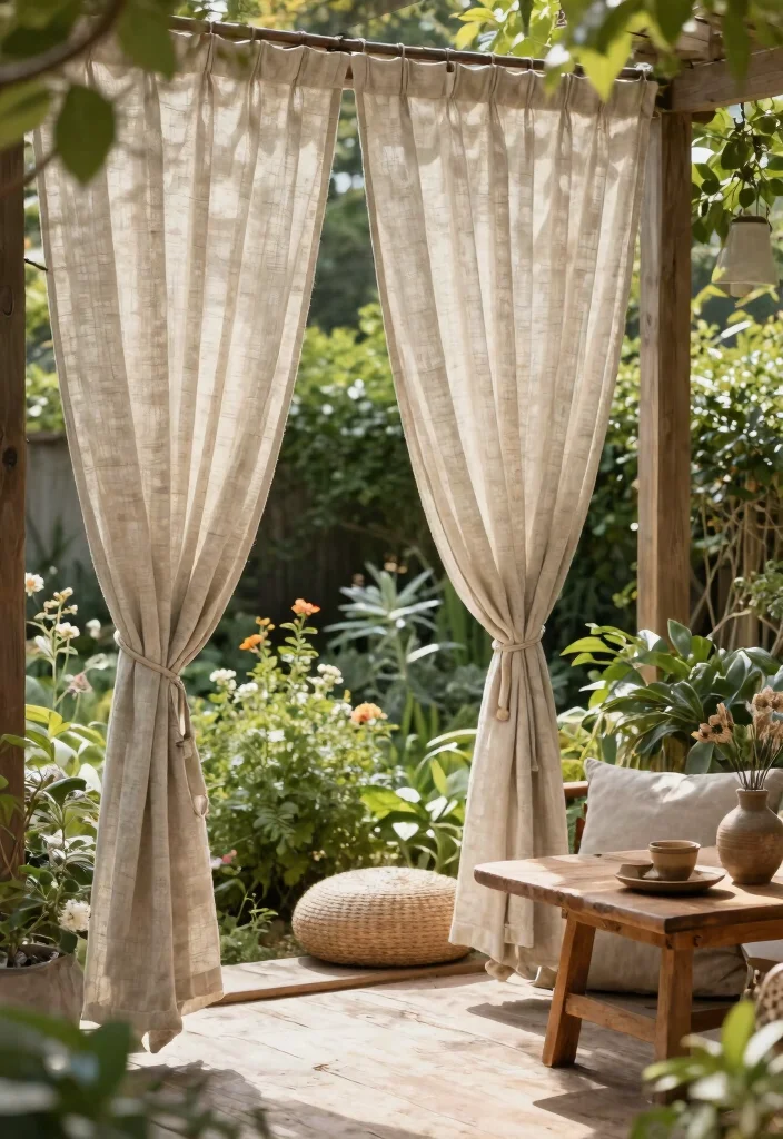 9 Stylish Outdoor Curtain Tie Back Ideas for Porches 7 9 Stylish Outdoor Curtain Tie Back Ideas for Porches 7. Natural Fiber Ties 0