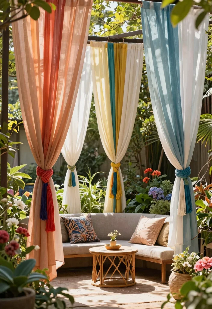 9 Stylish Outdoor Curtain Tie Back Ideas for Porches 9 9 Stylish Outdoor Curtain Tie Back Ideas for Porches 9. DIY Knotted Tie Backs 0