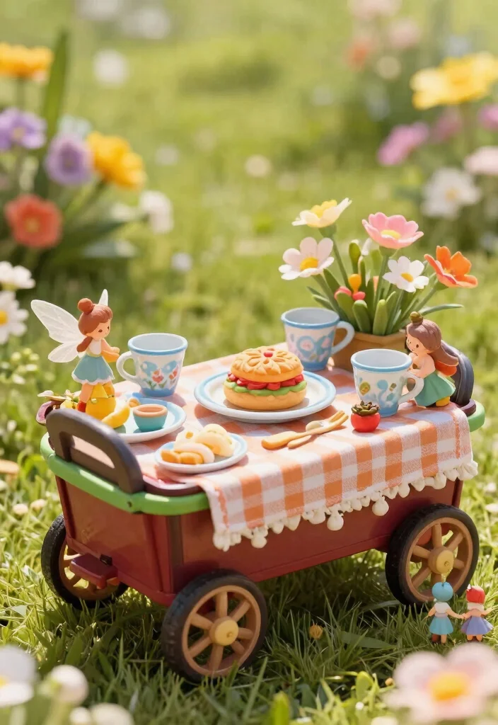 9 Whimsical Wagon Fairy Garden Ideas Kids Will Love 5. Cozy Picnic Wagon 0