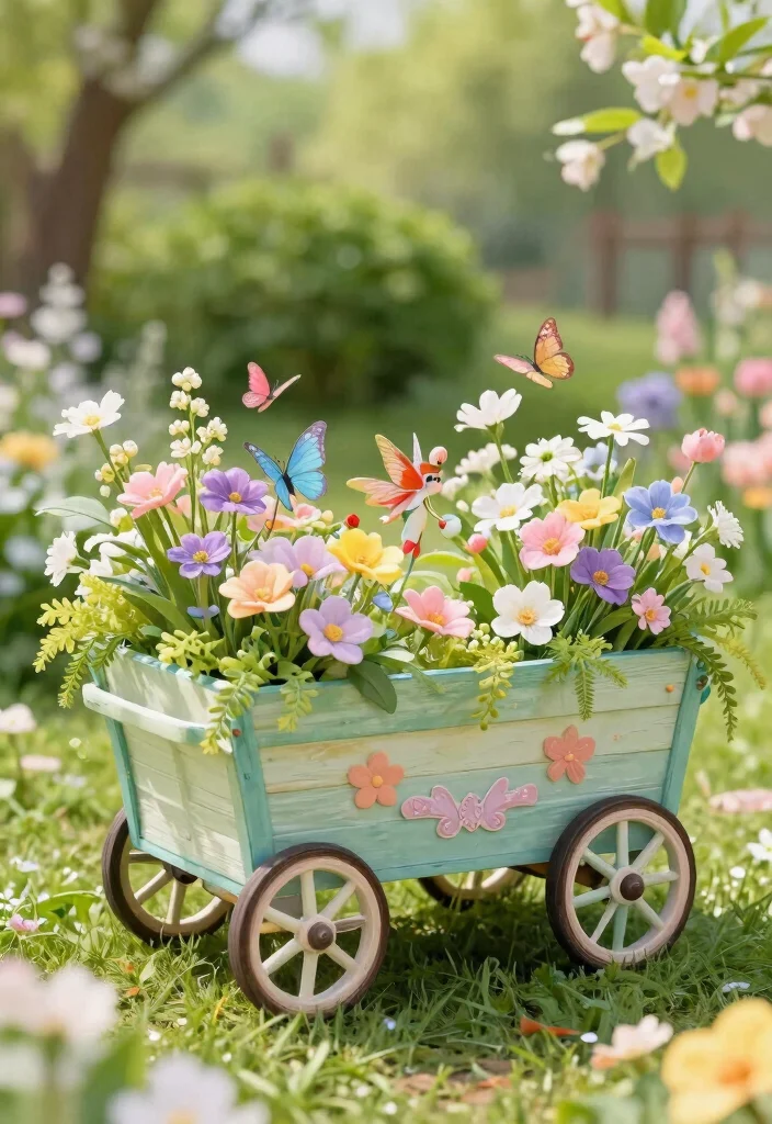 9 Whimsical Wagon Fairy Garden Ideas Kids Will Love 8. Seasonal Wagon Displays 0